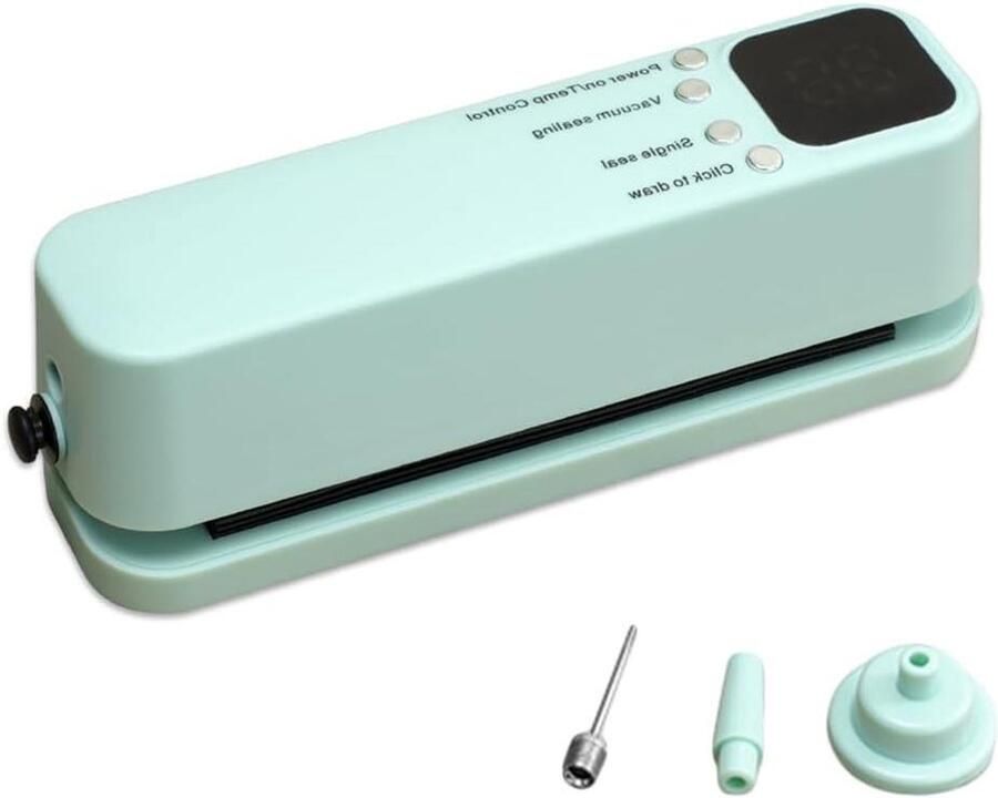 Vacuümsealer Vacuüm machine Voedsel bewaren USB oplaadbaar Mini formaat Grijs