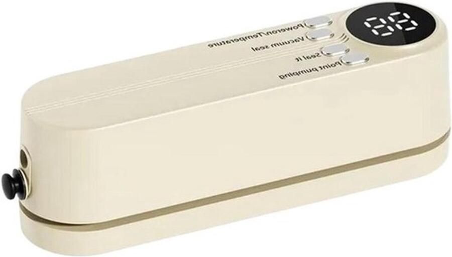 Vacuümsealer Voedselsealer Voedsel Bewaren Oplaadbaar Draadloos Mini Formaat Beige