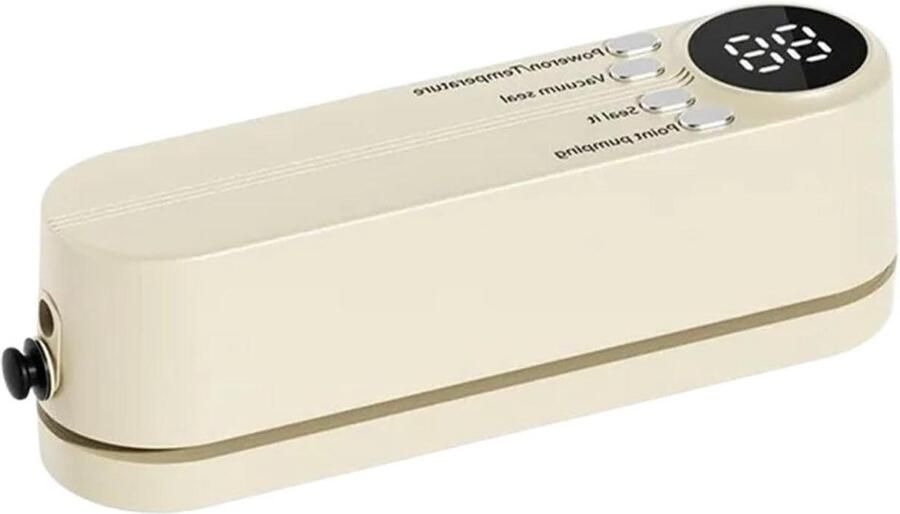 Vacuümsealer Voedselsealer Voedsel Bewaren Oplaadbaar Draadloos Mini Formaat Beige