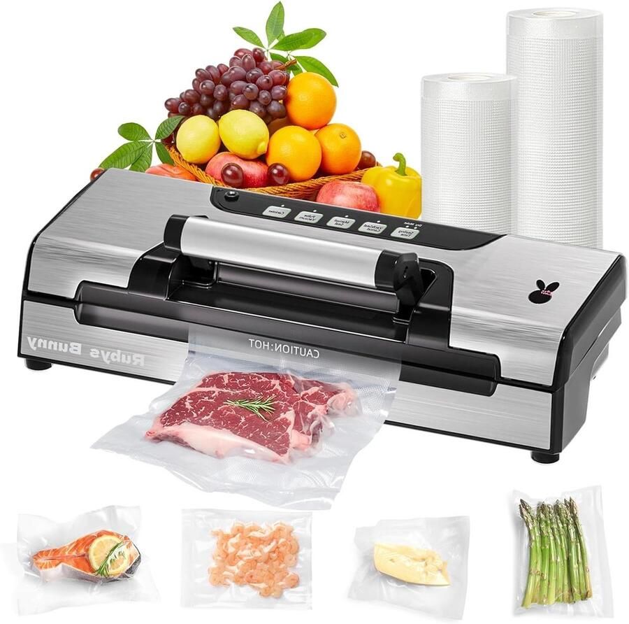 Vacuümsealer Voedselverpakker Voedsel bewaren 5-in-1 functie 405 x 153 x 23 cm Zilver