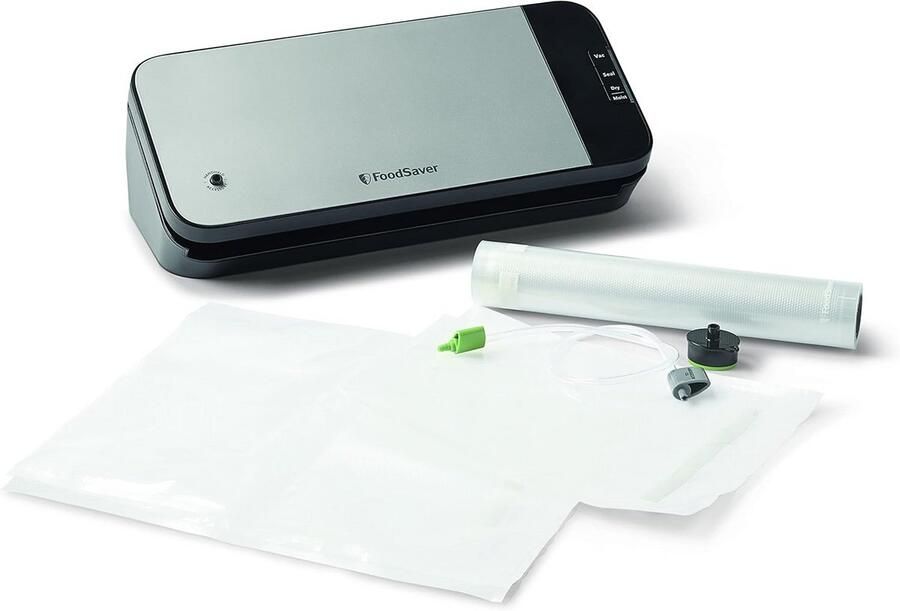 Vacuümsealer voor Langdurige Versheid met Adapter en Zakjes 1 Rol en 10 Zakjes