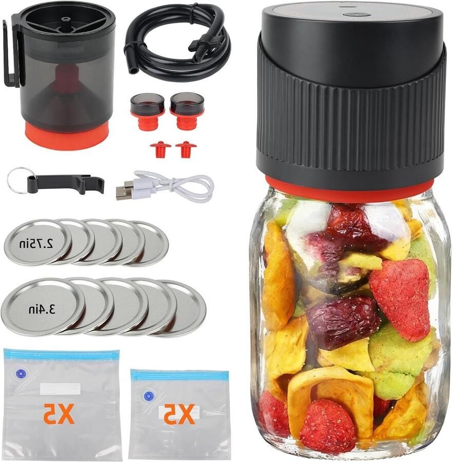 Vacuümsealer Voor Potten Vacuüm Machine Voedsel Bewaren Automatische Stop 10x10x9cm Zwart