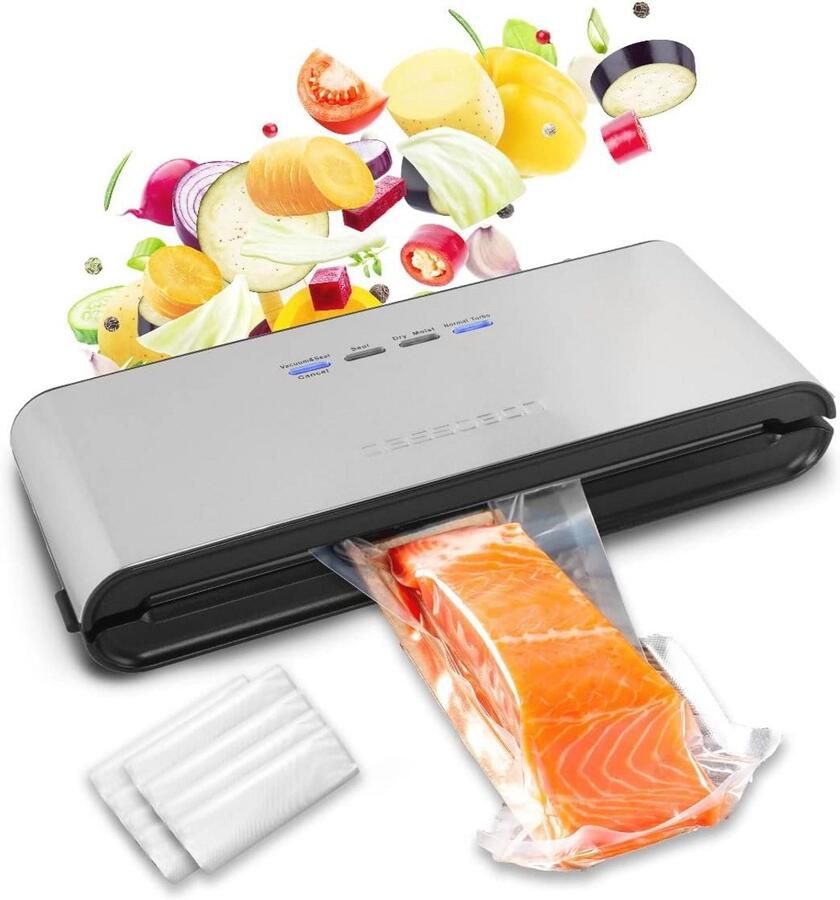 Vacuümsealer voor Sous Vide Inclusief 18 Professionele Opbergzakken Ideaal voor Vlees Vis Groenten en Fruit