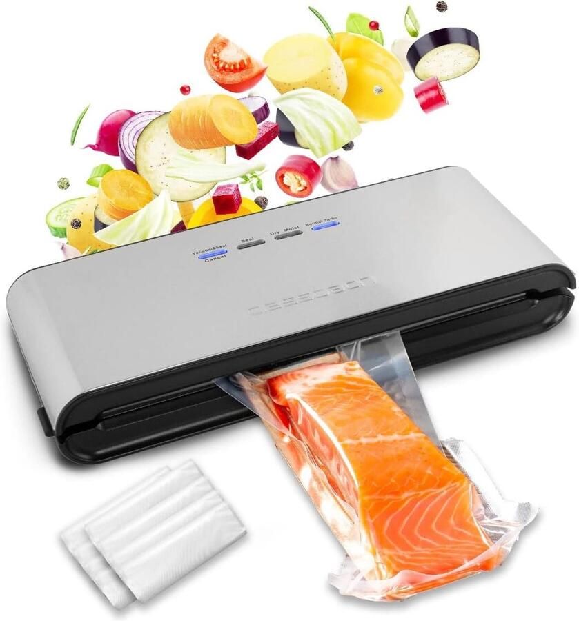 Vacuümsealer voor Sous Vide Inclusief 18 Professionele Opbergzakken Ideaal voor Vlees Vis Groenten en Fruit