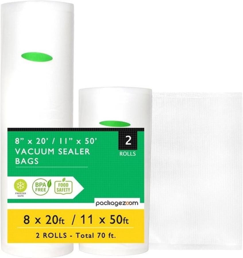 Vacuümsealer Zakken Rollen 2 Stuks 8x20ft Compatibel met Alle Sealers