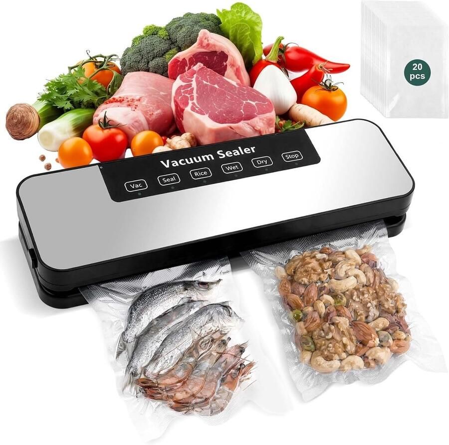 Vacuümsealer Zwart 33 x 7 5 x 5 cm Compacte Vacuümmachine met 4 Modi Voor Levensmiddelen
