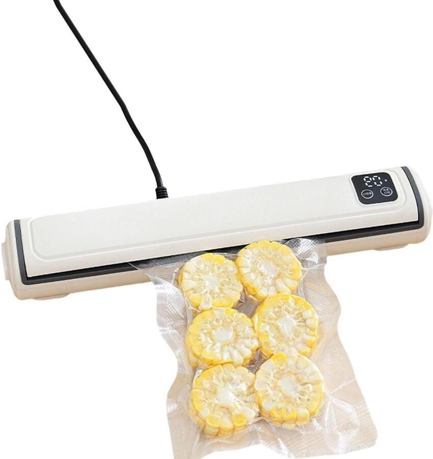 Vacuümsealerapparaat Voedselbewaarder Levensmiddelen Vers Houden 80 kPa Zuigkracht 35 cm Lengte Zwart