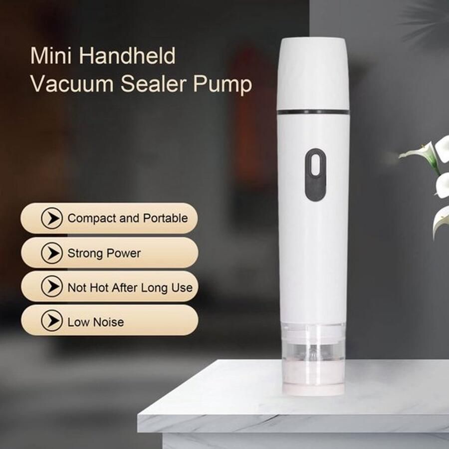 Vacuümsealmachine draagbare vacuümsealer USB oplaadbaar wit voedsel vacuüm pomp geschikt voor fruit en groenten
