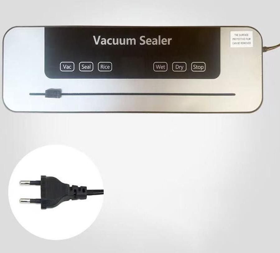 Vacuümverpakkingsmachine Inclusief 50 vacuümzakken 35 6 x 11 x 5 cm Geschikt voor het bewaren van zowel droge als natte voedingsmiddelen Geschikt voor thuisgebruik horeca en reizen Zwart