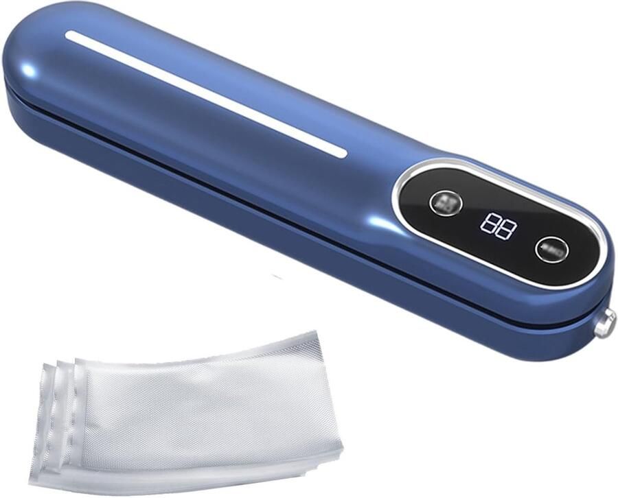 Vacuümverpakkingsmachine Voedsel Sealer Voedsel Bewaren Sterke Zuigkracht 28 cm Afdichting Blauw