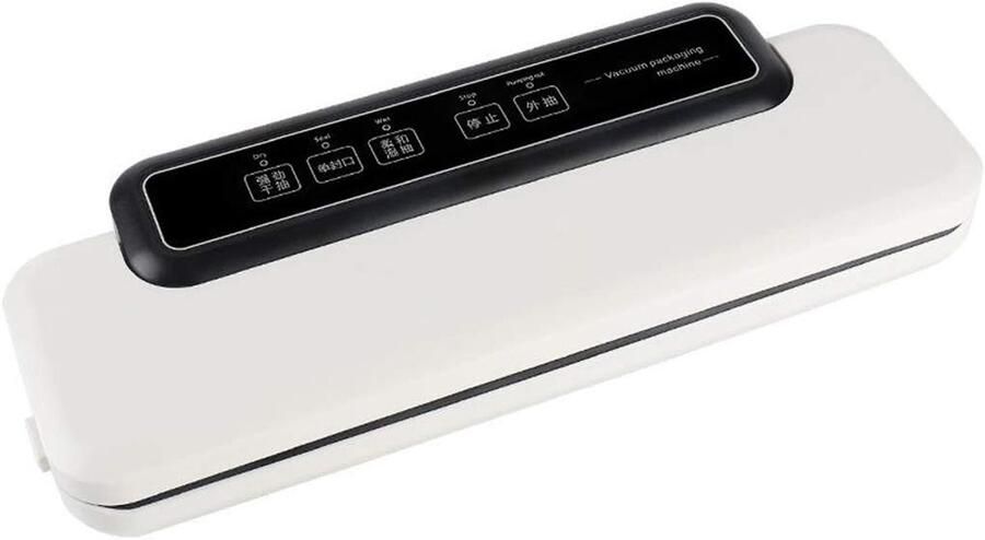 Vacuümverpakkingsmachine Voedselsealer Voedsel Vers Houden Nat Droog Automaat 110W Vermogen Wit Zwart