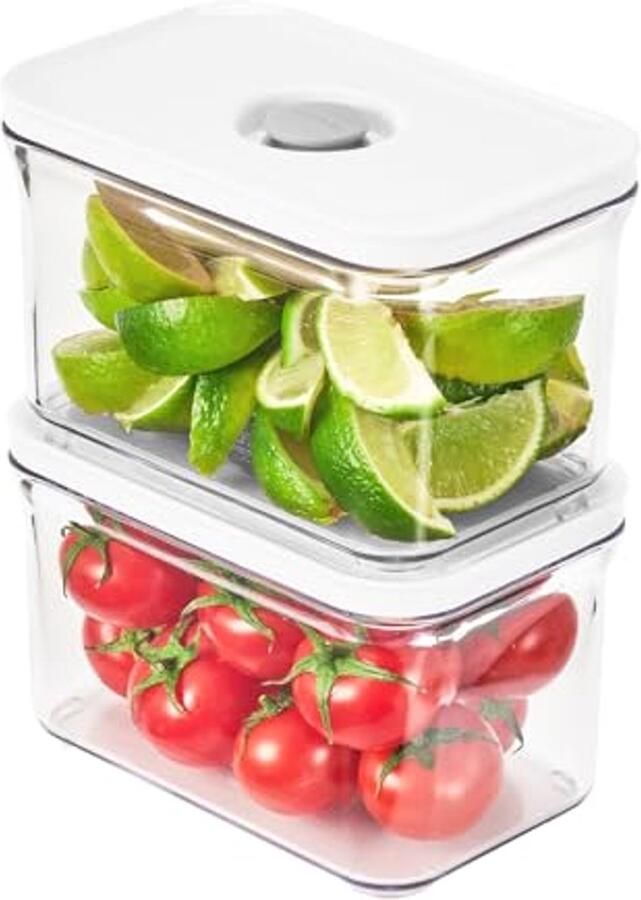 Vakuum luchtdichte voedselopslagcontainers met een klikdeksel 2-delige set