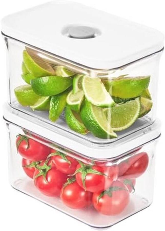 Vakuum luchtdichte voedselopslagcontainers met een klikdeksel 2-delige set