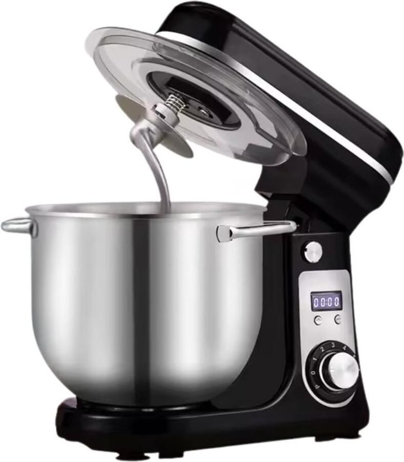 Vedder House Keukenmachine Zwart 6 liter 1200 Watt Keukenmixer 6 snelheden Vaatwasserbestendig