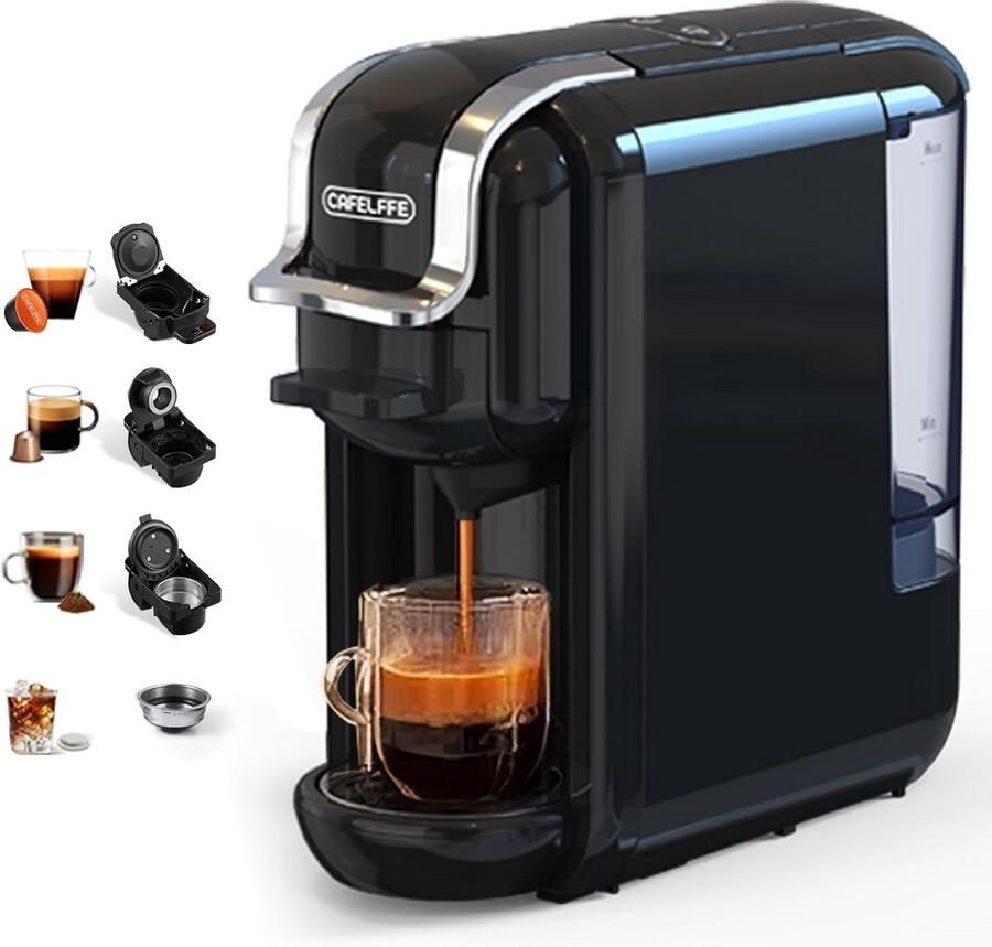 Veelzijdig 4-in-1 Capsulekoffiezetapparaat met 19 Bar Druk voor Espresso en Koude Dranken