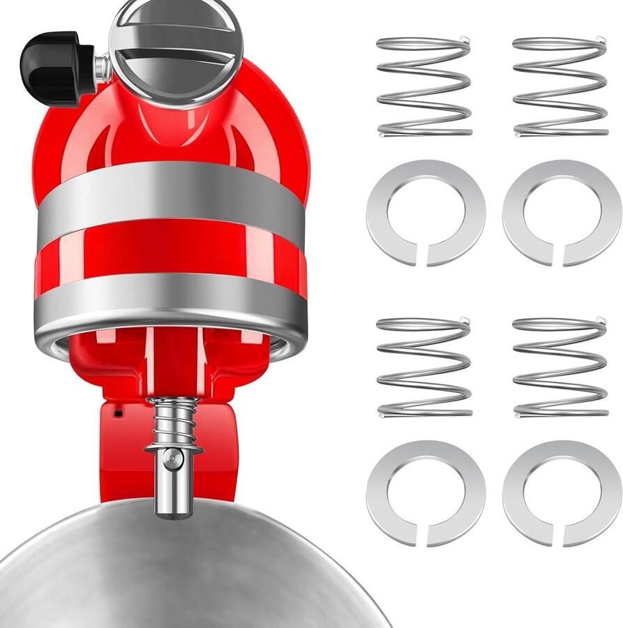 Veer en ring set Mixer accessoires Keukenmixer reparatie Voedselveilig roestvrij staal 4 verpakkingen Metallochroom