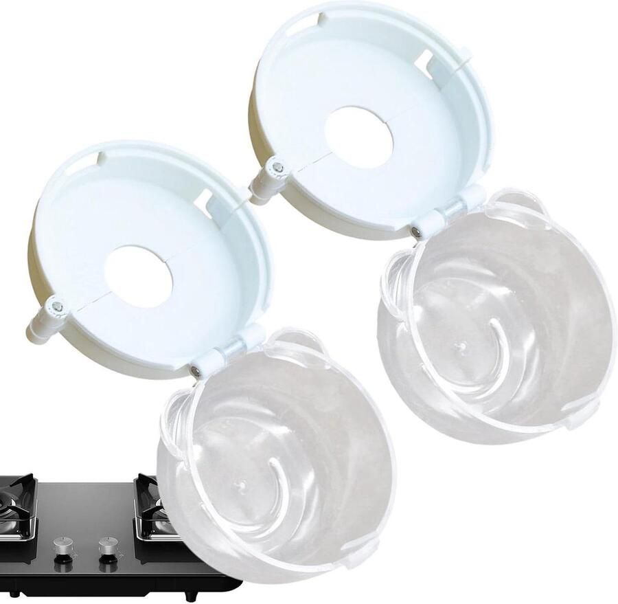 Fornuis Knop Beschermers Kookplaat Covers Keuken Veiligheid Universele Pasvorm 2 Stuks Transparant