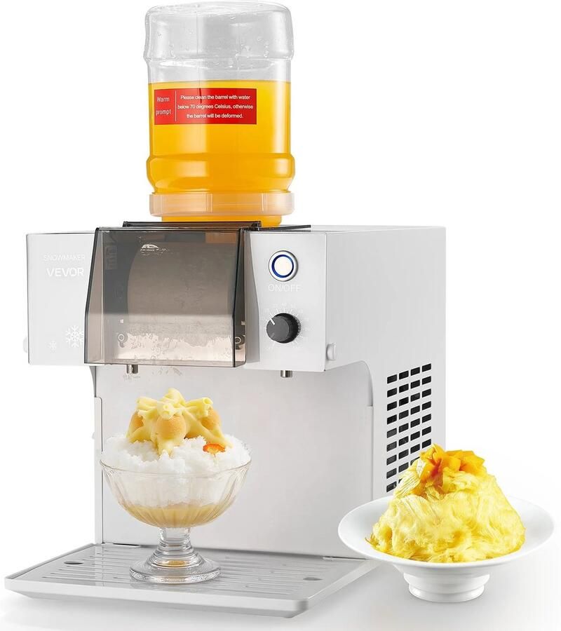 Velori IJsmachine 80 kg 24u Elektrische Ice Shaver Snow Ice Maker Sneeuwijsmachine Instelbare Snelheid RVS Mes Snelle Voorkoeling