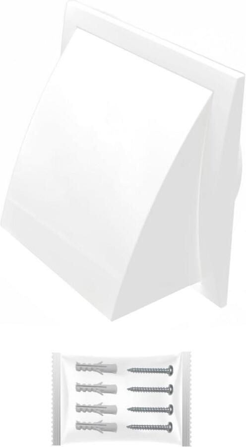 Ventilatie Afzuigkap 100 mm met Terugstroomklep en Insectenbescherming – PVC Afzuigkap voor Thuis en Kantoor