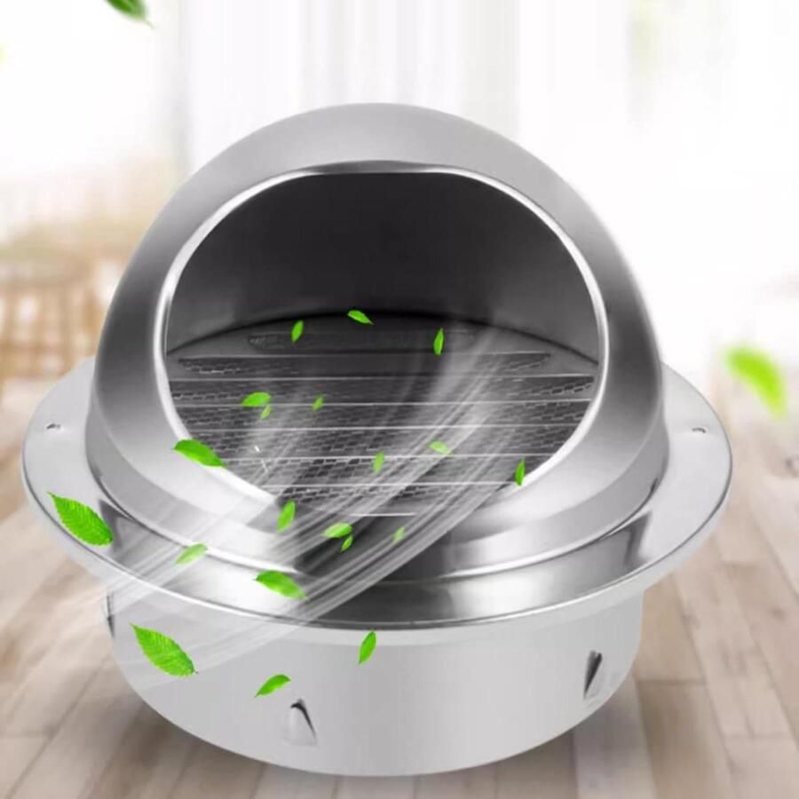 Ventilatie Grill Afvoer Kap Buiten Ventilatie Roestvrij Staal 300mm Zilver
