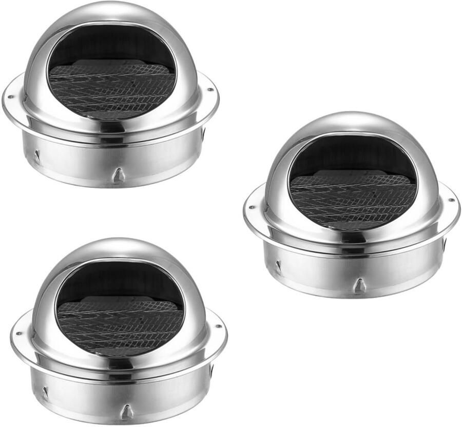 Ventilatie Grill Afzuigkap Ventiel Luchtcirculatie Buiten Roestvrij Staal 12cm Diameter Zilverkleurig