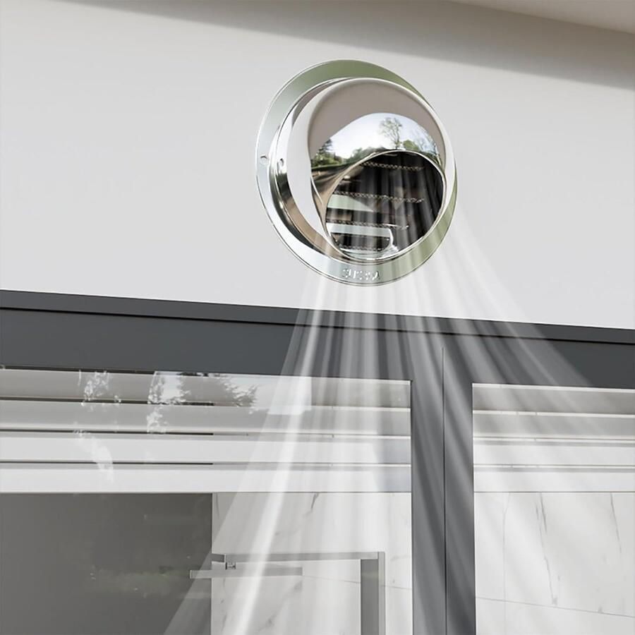Ventilatie Grill Kap RVS Deksel Buiten Luchten Met Schermnet 200mm Zilver