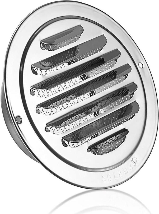 Ventilatie Grille Afzuigkap Rooster Lucht Circulatie Roestvrij Staal 150 mm Zilver