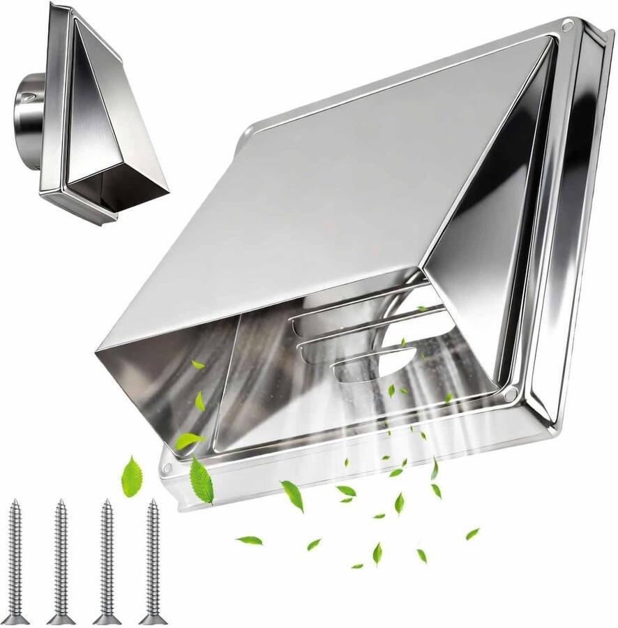 Ventilatie Grille Afzuigkap Ventiel Luchtstroom Regelen Met Muggennet 150 mm Zilver