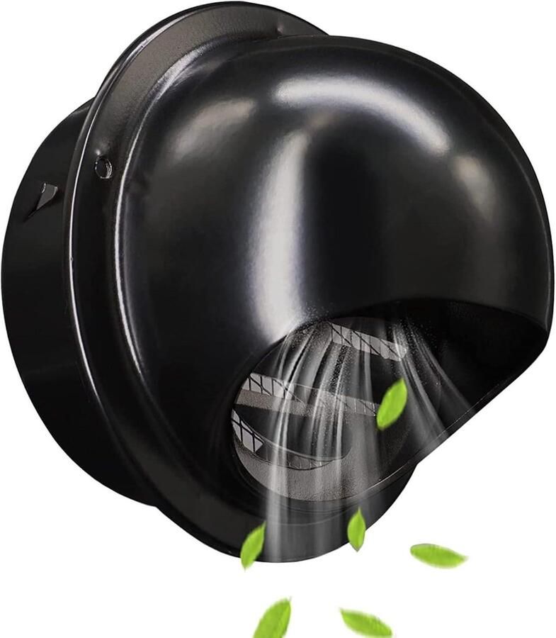 Ventilatie Outlet Afzuigkap Rooster Lucht Afvoeren Roestvrij Staal 110 mm Zwart