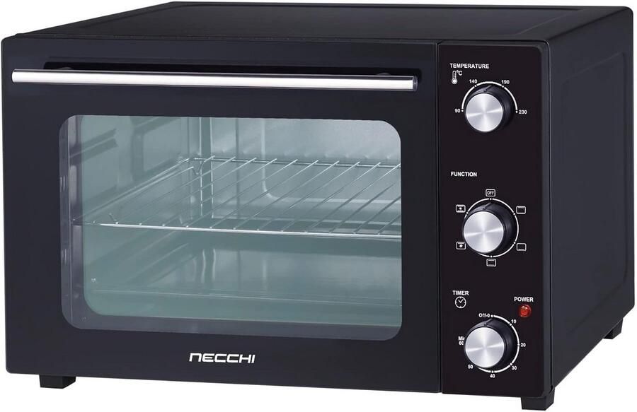 Ventilatie Oven Elektrisch 35 Liter Krachtige 1500W Hetelucht Oven met Timer en Dubbel Glas
