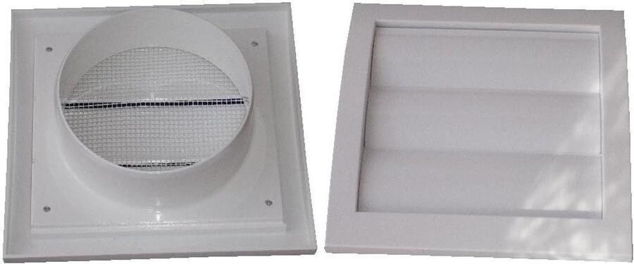 Ventilatie Plastic Grilldeksel Afzuigkap Rooster Luchtstroom Reguleren Zwaartekrachtkleppen 148mm x 153mm Wit