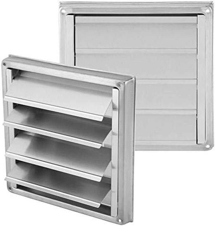 Ventilatie rooster Afzuigkap rooster Lucht afvoeren Zwaartekrachtkleppen Ø 100 mm Zilver