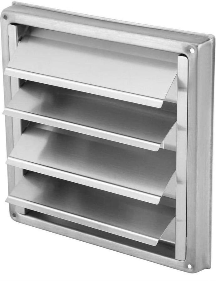 Ventilatie Rooster Afzuigkap Vent Lucht Afvoeren Roestvrij Staal 100mm Zilver