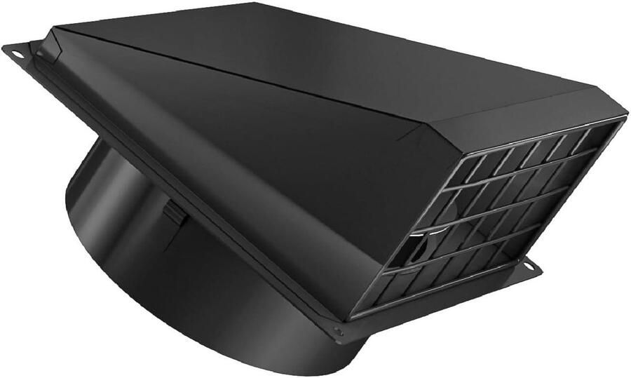 Ventilatie Rooster Afzuigkap Ventiel Buiten Lucht Geïntegreerde Klep 150 mm Zwart