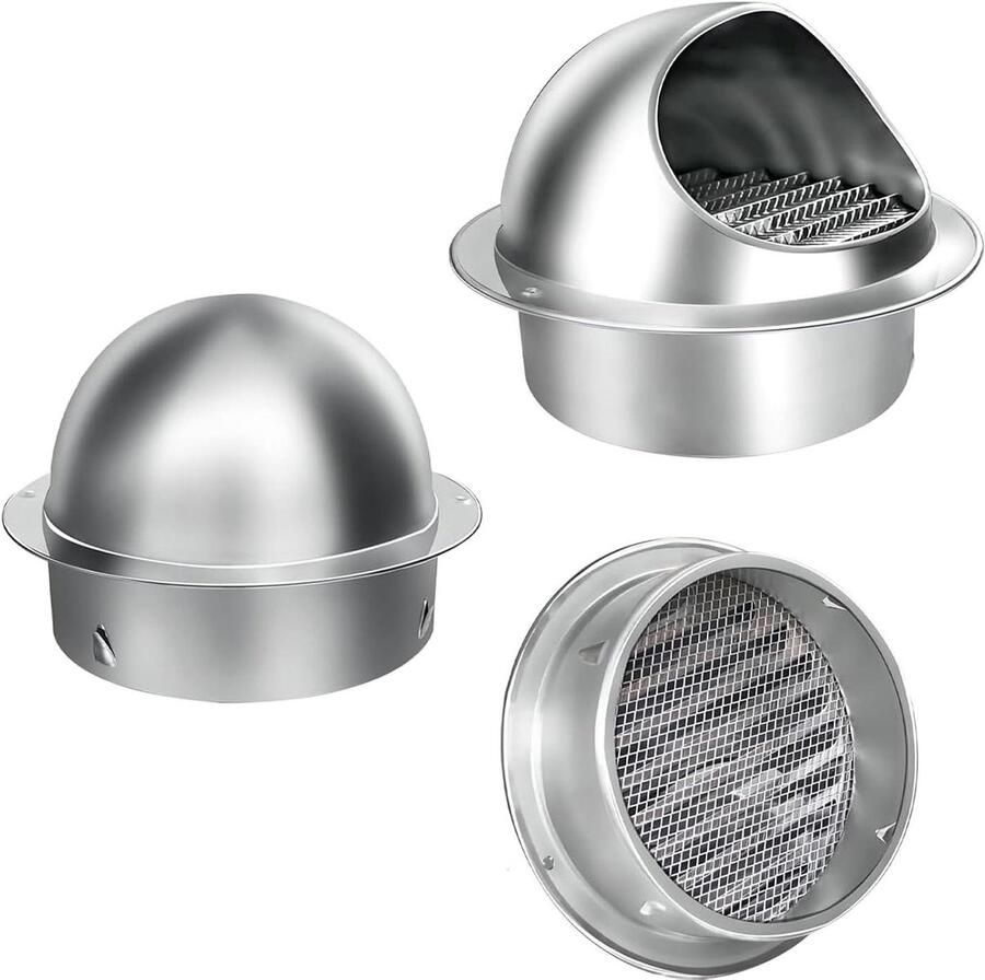Ventilatie Roosters Afzuigkap Roosters Luchtstroom Reguleren Regendicht Ontwerp 180mm Zilver
