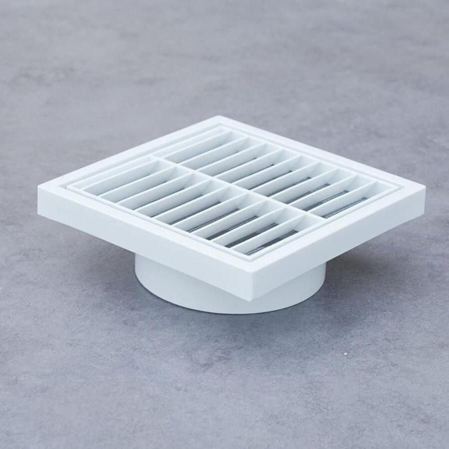 Ventilatieafdekking Afzuigkap Rooster Luchtstroom Beheren Regendicht Met Gaas 4 Inch Wit