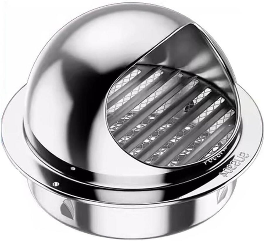 Ventilatieafdekking Afzuigkap rooster Luchtstroom reguleren Ingebouwd insectengaas 140mm diameter Zilverkleurig