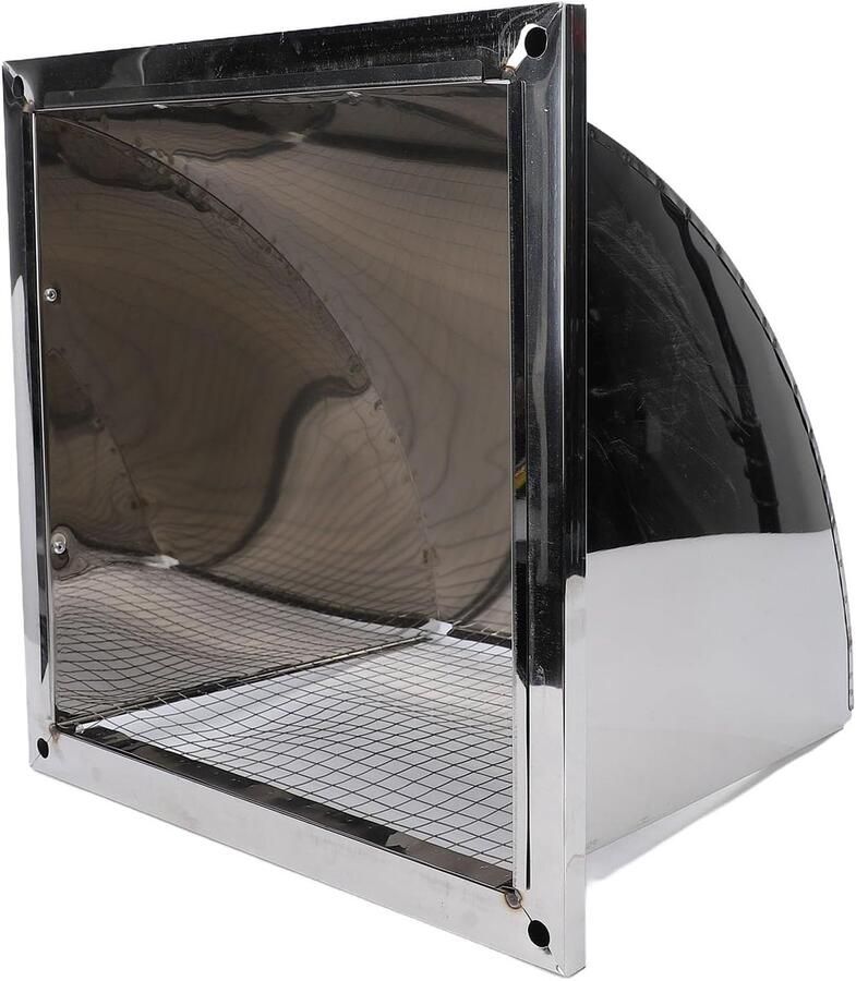Ventilatieafdekking Buiten Afzuigkap Kap Buiten Luchtstroom Roestvrij Staal 39.98 x 38.48 cm Zilver