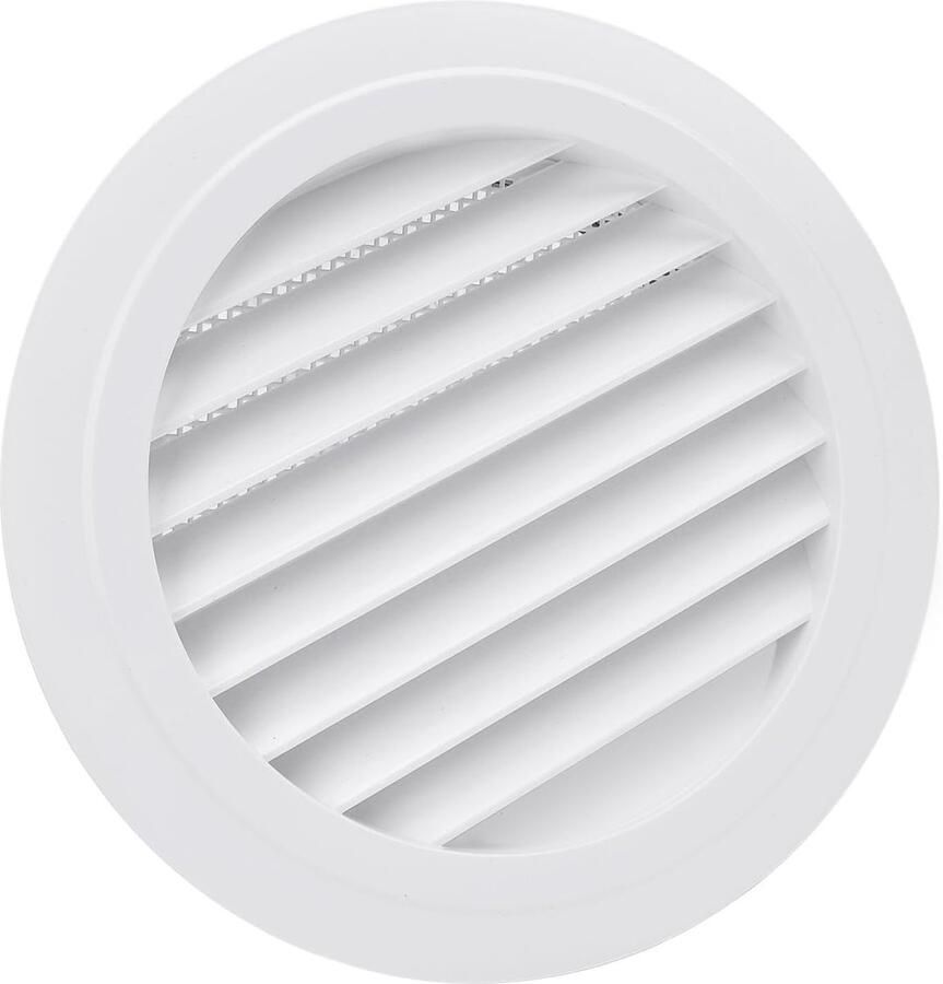 Ventilatieafdekking Rond Afzuigkap Rooster Luchtcirculatie Verbeteren Schuin Lamellen Design 200 Mm Wit