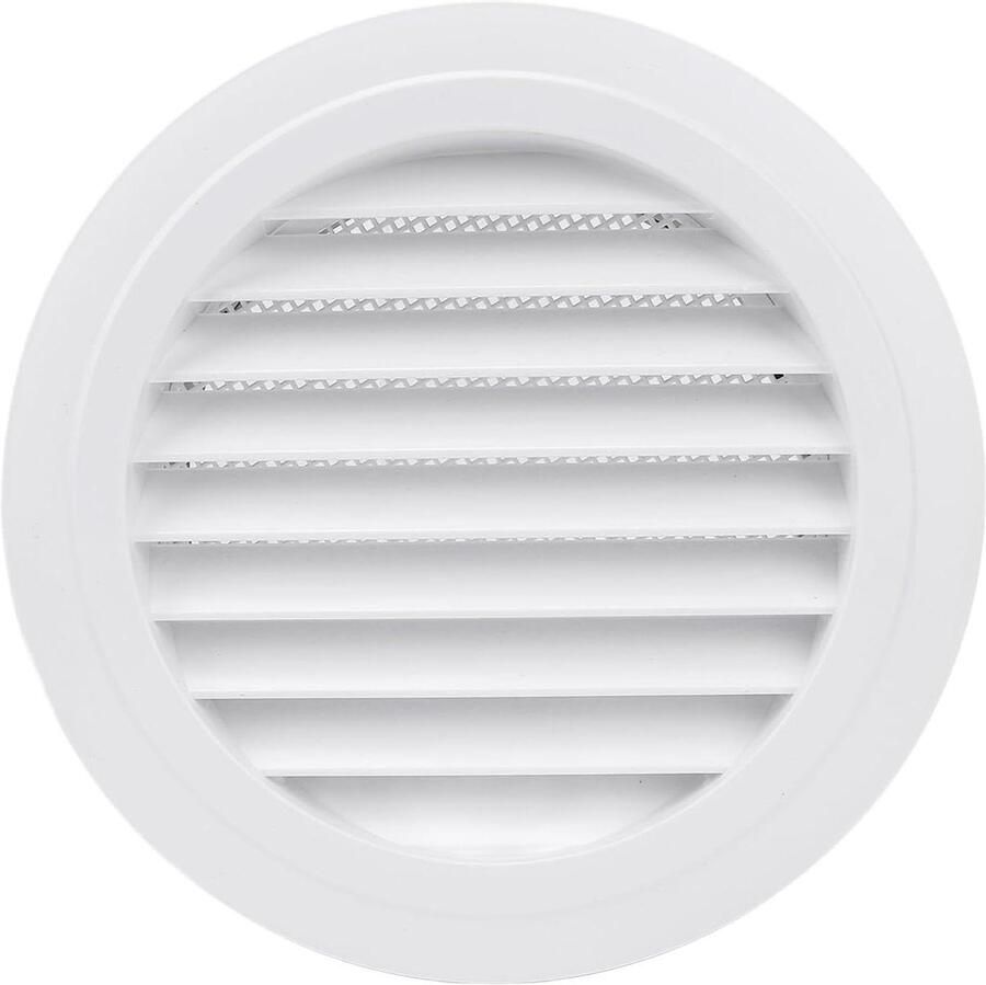 Ventilatieafdekking Rond Afzuigkap rooster Luchtcirculatie Verbeteren Schuine Lamellen Ontwerp 200 mm Diameter Wit