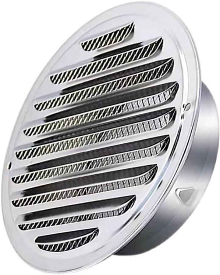 Ventilatieafdekking RVS Afzuigkap afdekking Regen buiten houden Plat winddeksel 19x19cm Zilver