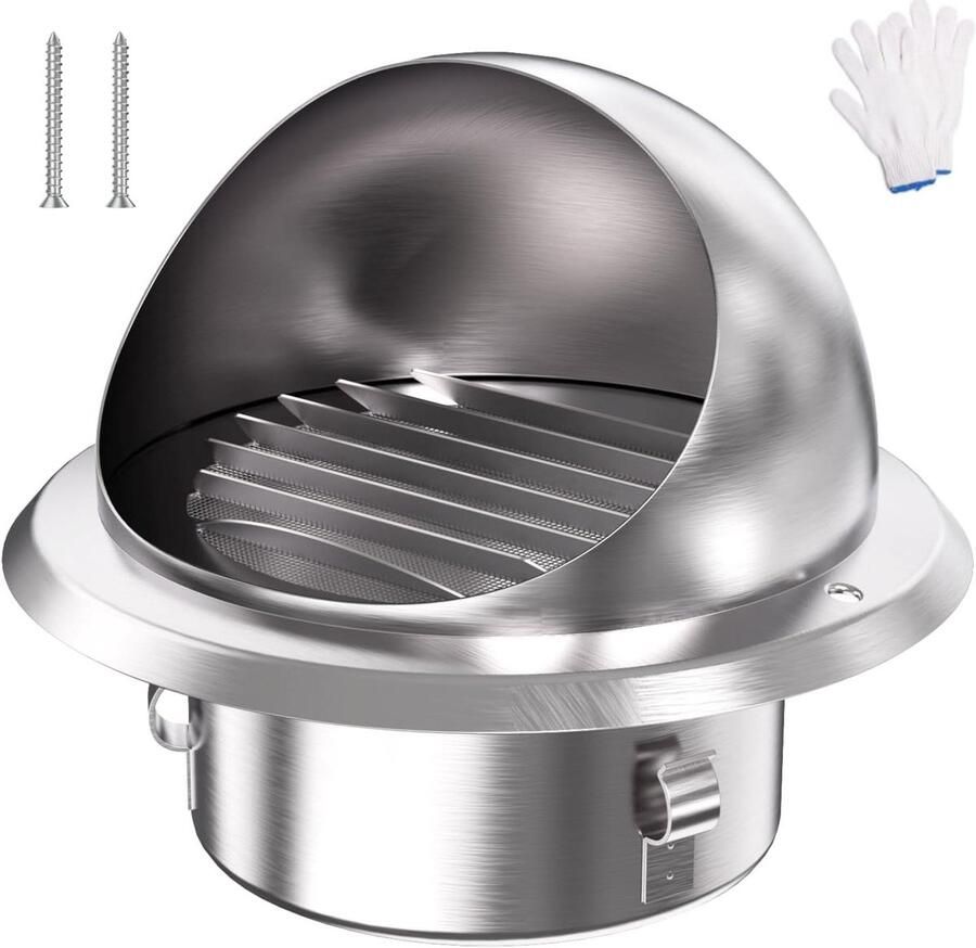 Ventilatiedeksel Droger Afzuigkap Ventilatie Luchtstroom Reguleren Met Vliegennet 127 cm Zilver