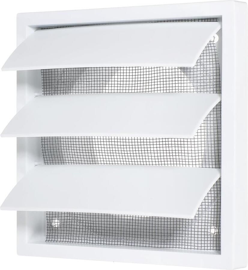Ventilatiegrille 100mm met Vliegenscherm voor Wandmontage Geschikt voor Afzuigkap Garage Badkamer en Keuken (140 x 140mm)