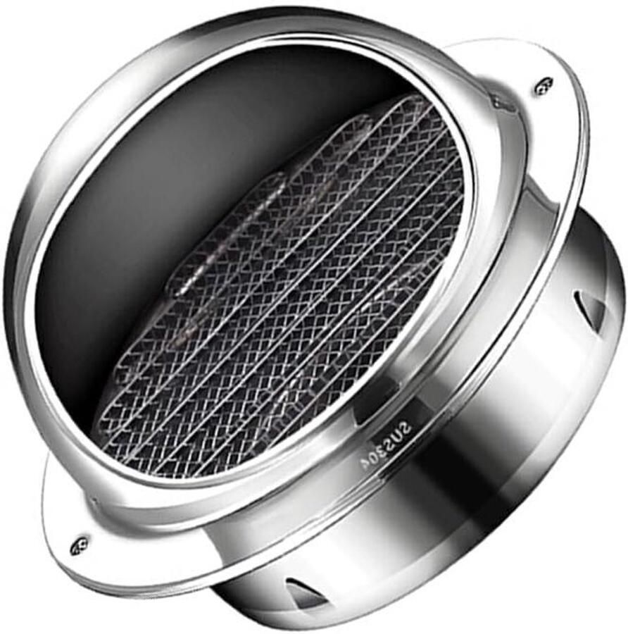 Ventilatiegrille RVS Afzuigkap rooster Verse lucht toevoer Weerbestendig ontwerp 100mm Zilver