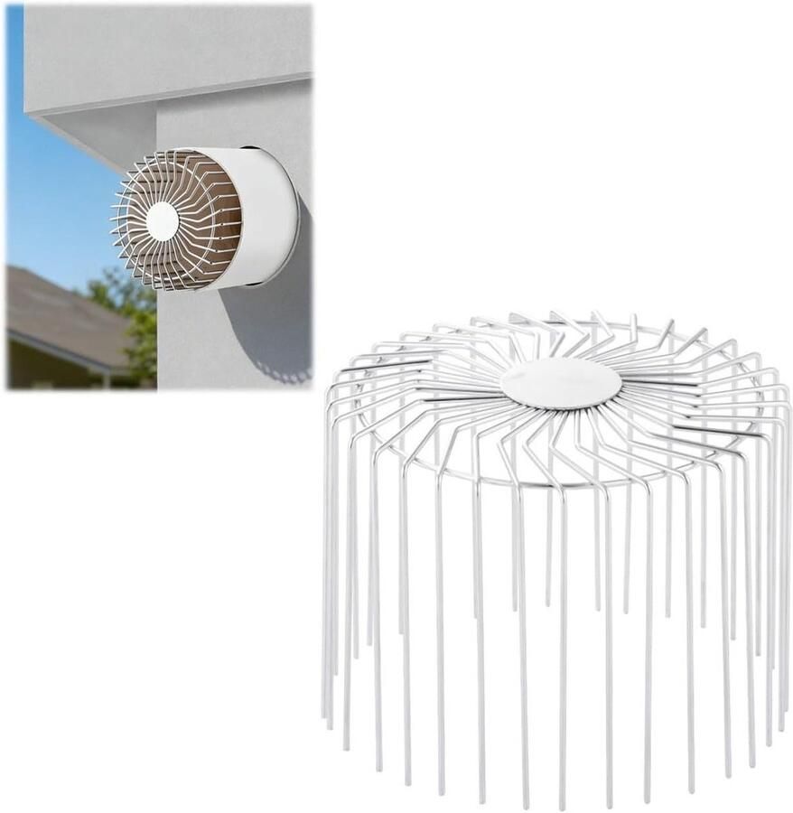 Ventilatiekap Roestvrij Staal Afzuigkap Deksel Leidingen Beschermen Anti-verstopping Gaas 19.0 cm Zilver