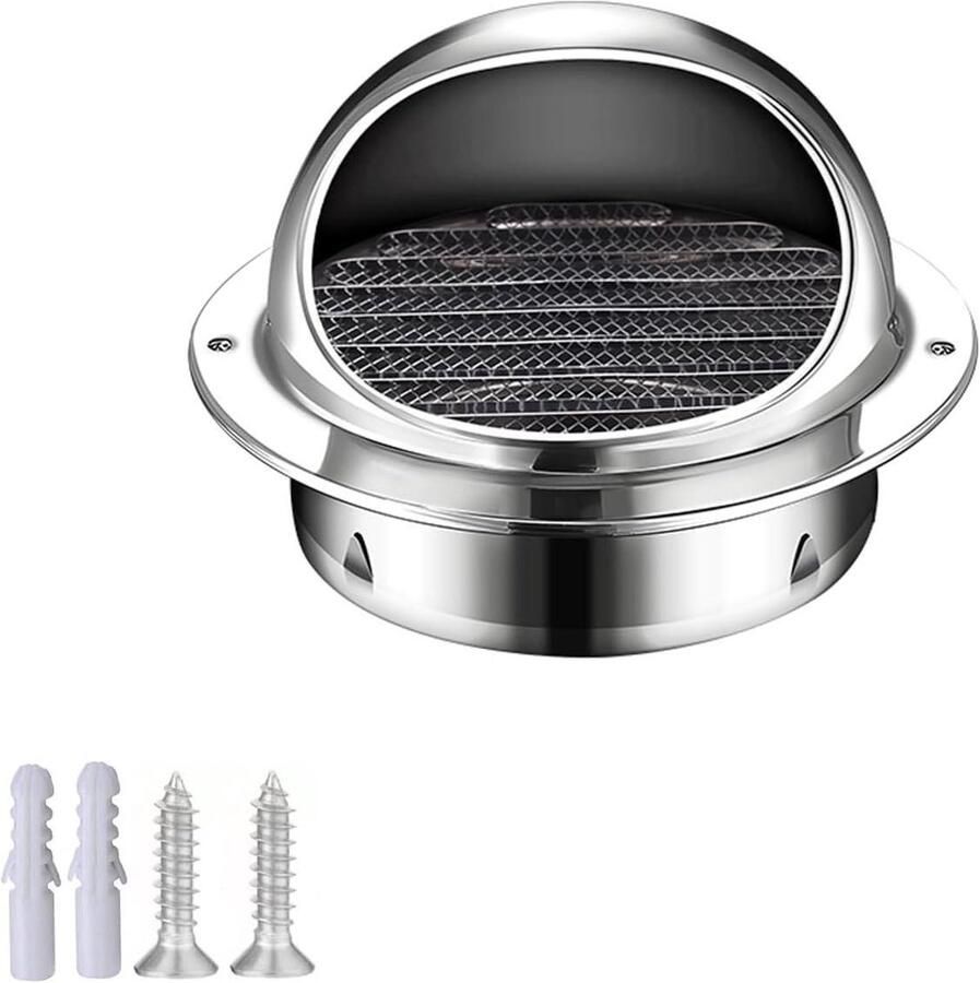 Ventilatiekap Rond Afzuigkap Cap Luchtstroom Verbeteren Verdikt Gaas Ontwerp 12.5cm Diameter Zilverkleurig