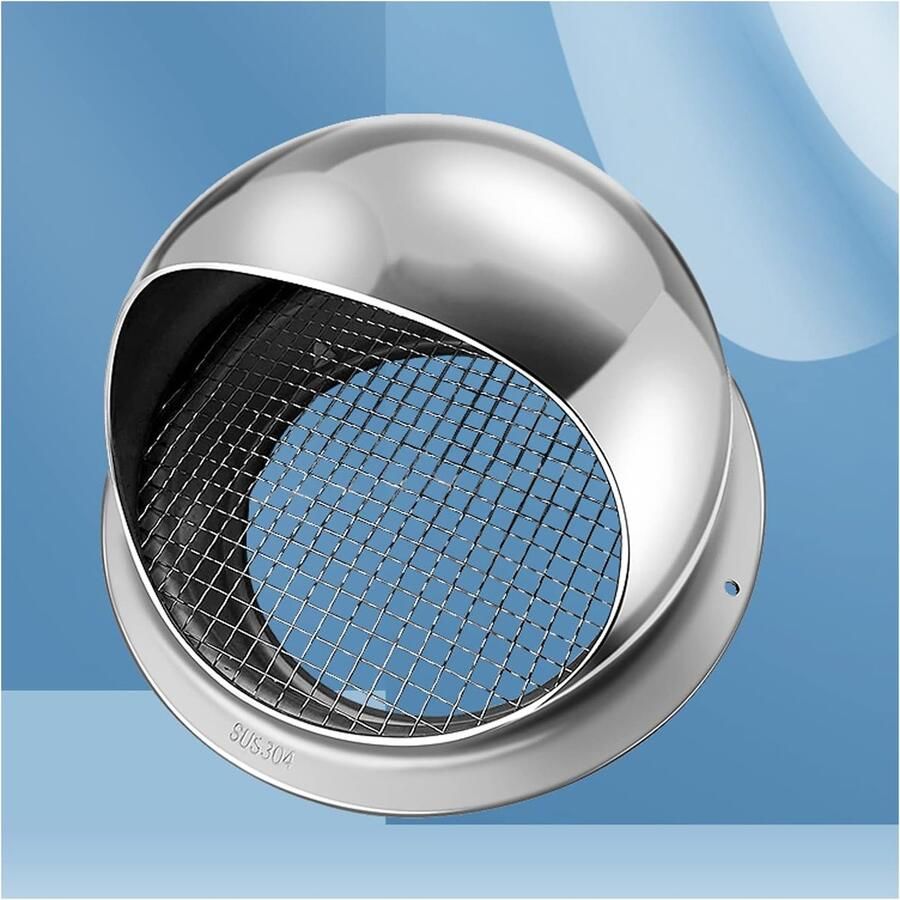 Ventilatiekap Rond Afzuigkap Rooster Keuken Afvoer Inclusief Hor 180 mm Zilver
