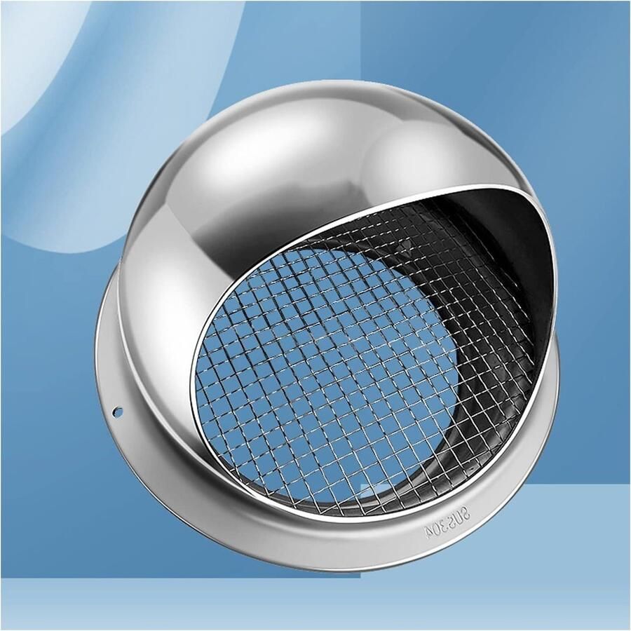 Ventilatiekap Rond Afzuigkap Rooster Lucht Afvoeren Net Sieve Ontwerp 180 mm Zilverkleurig