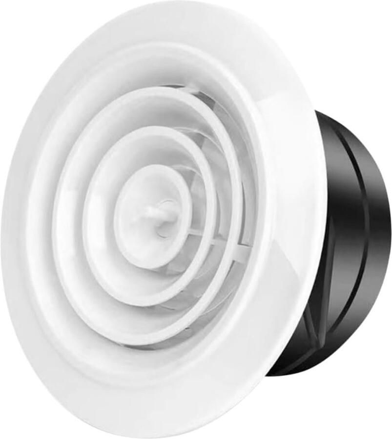 Ventilatiekap Rond Afzuigkap Rooster Luchtstroom Verbeteren Strak Modern Design 26.5 x 26.5 x 9 cm Zwart