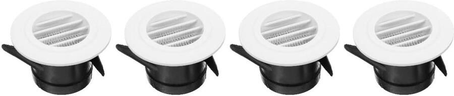 Ventilatiekap Ronde Jaloezie Afzuigkap Roosters Binnen Ventileren Vogelwerend Gaas 11x11CM Wit